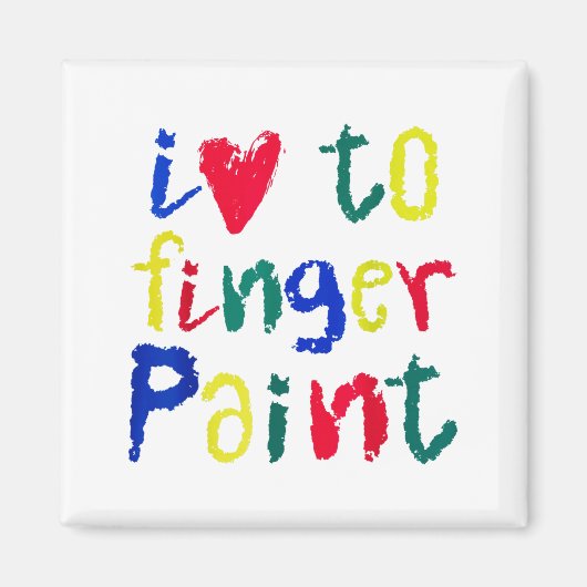 I Heart Love To Finger Paint - Funny Couple  マグネット (正面)