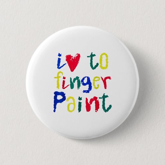 I Heart Love To Finger Paint - Funny Couple  缶バッジ (正面)