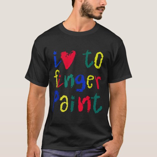 I Heart Love To Finger Paint - Funny Couple  Tシャツ (正面)
