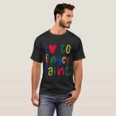 I Heart Love To Finger Paint - Funny Couple  Tシャツ (正面フル)