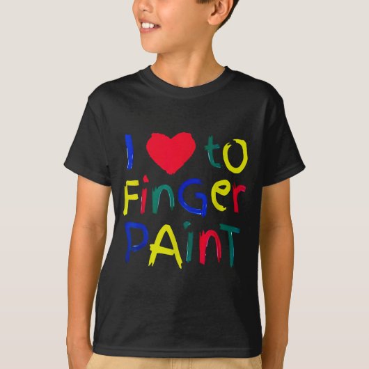 I Heart Love To Finger Paint I'm Paint Cute Couple Tシャツ (正面)