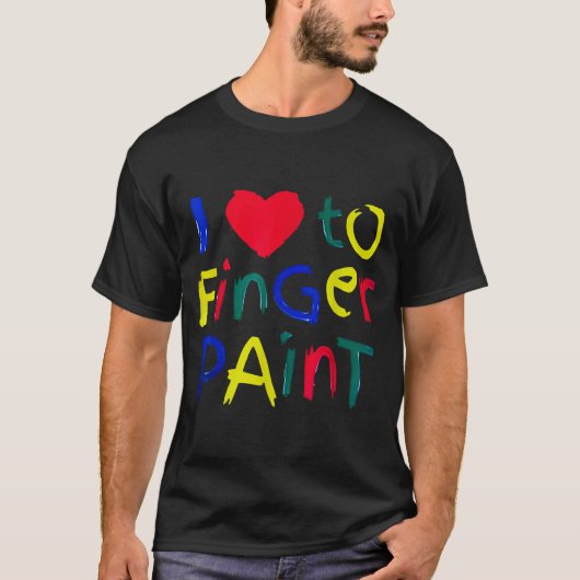 I Heart Love To Finger Paint I'm Paint Cute Couple Tシャツ (正面)