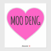 I Heart Moo Deng - 赤ちゃんカバのムー・デン シール (シート)