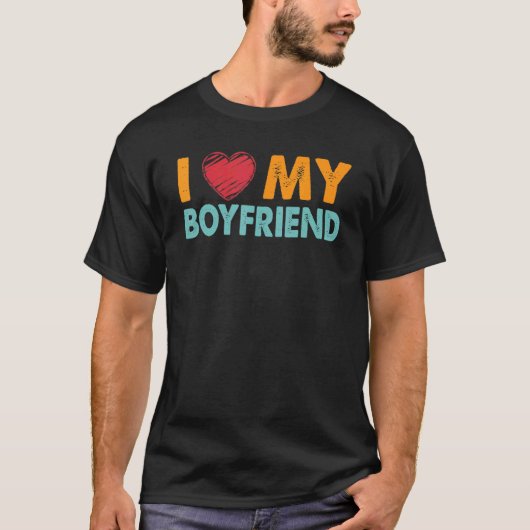 I Heart My Boyfriend Loving Girlfriend Couple Tシャツ (正面)