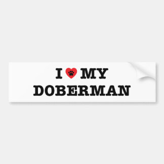 I Heart My Doberman Bumper Sticker バンパーステッカー