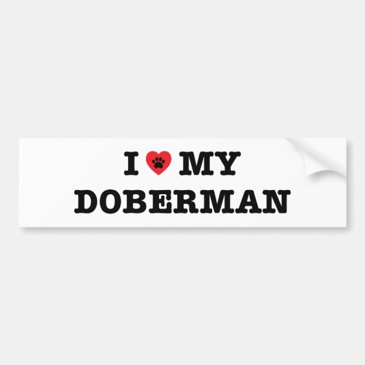 I Heart My Doberman Bumper Sticker バンパーステッカー (正面)