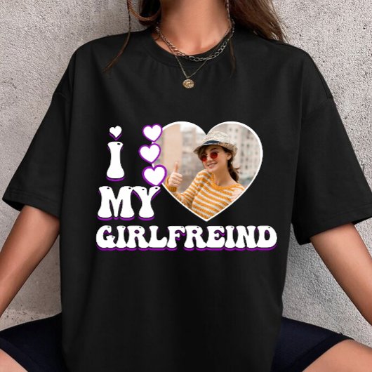 i heart my girlfreind custom your own photo love tシャツ