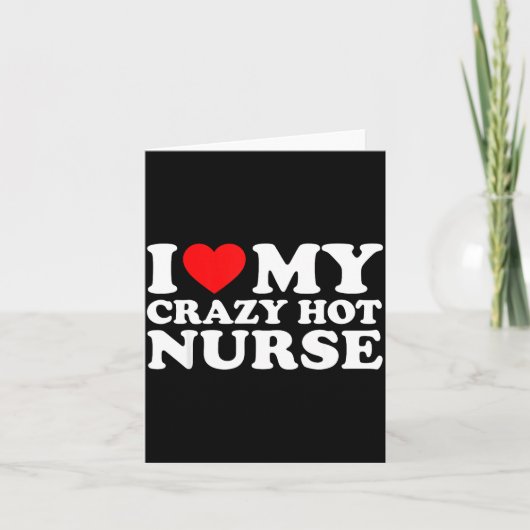 I Heart My Nurse Husband Wife Funny Matching Coupl カード (正面)