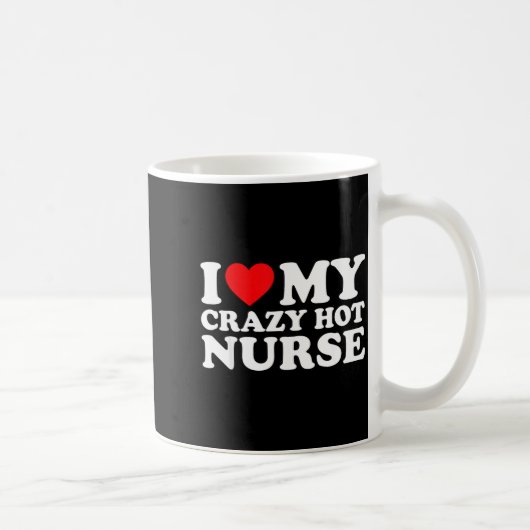 I Heart My Nurse Husband Wife Funny Matching Coupl コーヒーマグカップ (右)