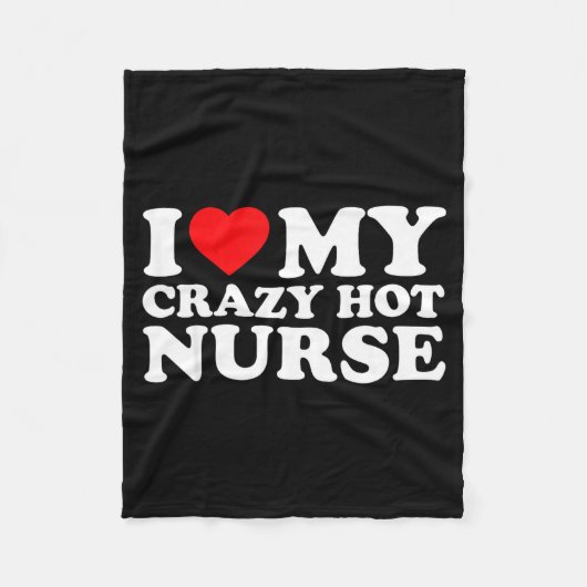 I Heart My Nurse Husband Wife Funny Matching Coupl フリースブランケット (正面)