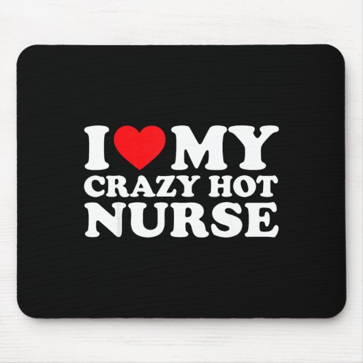 I Heart My Nurse Husband Wife Funny Matching Coupl マウスパッド (正面)