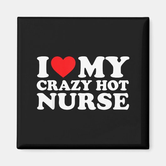 I Heart My Nurse Husband Wife Funny Matching Coupl マグネット (正面)