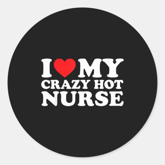 I Heart My Nurse Husband Wife Funny Matching Coupl ラウンドシール (正面)