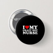 I Heart My Nurse Husband Wife Funny Matching Coupl 缶バッジ (正面&裏面)
