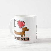 I-HEART-MY-WEINER コーヒーマグカップ (正面左)