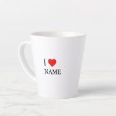 I heart name (customisable) カフェラテマグ (左アングル)
