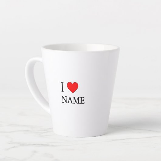 I heart name (customisable) カフェラテマグ (左アングル)