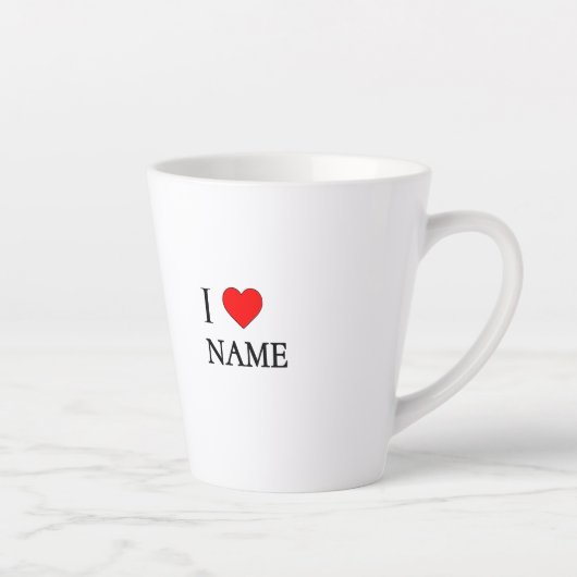 I heart name (customisable) カフェラテマグ (右)