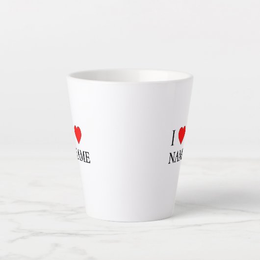 I heart name (customisable) カフェラテマグ (正面)