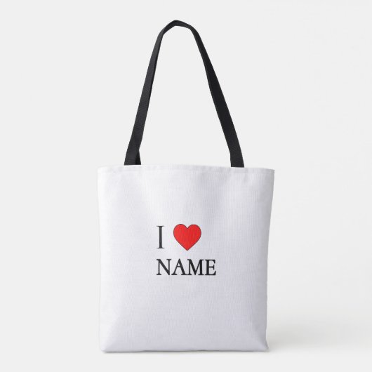I heart Name (customisable)  トートバッグ (裏面)