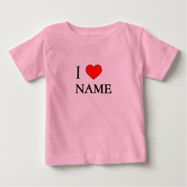 I heart name (customisable) ベビーTシャツ