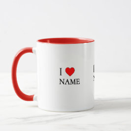 I heart name (customisable) マグカップ