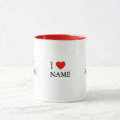 I heart name (customisable) マグカップ (中央)