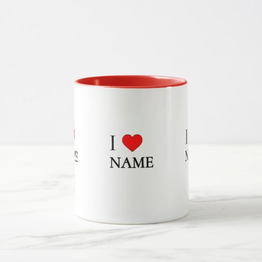 I heart name (customisable) マグカップ (中央)