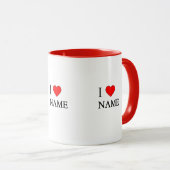 I heart name (customisable) マグカップ (正面右)