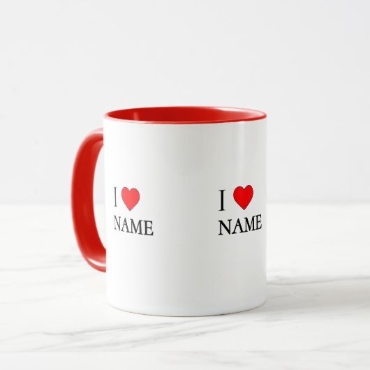 I heart name (customisable) マグカップ (正面左)