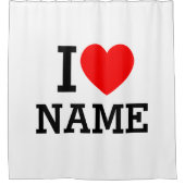 I Heart Name Shower Curtain シャワーカーテン (正面)