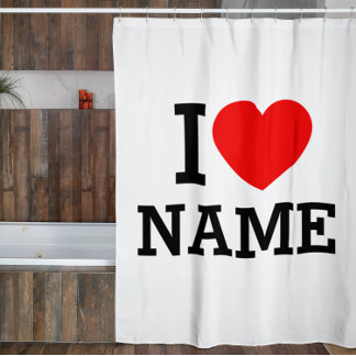 I Heart Name Shower Curtain シャワーカーテン