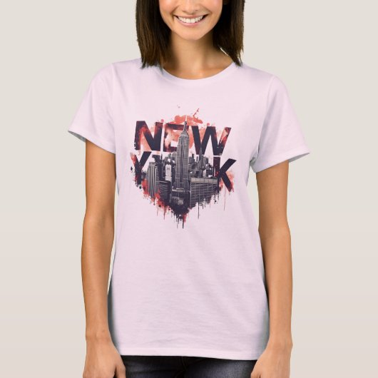 I Heart NYC" T-shirt - Casual New York City Urban  Tシャツ (正面)