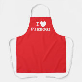 I heart pierogi | Polish food kitchen apron エプロン (正面)