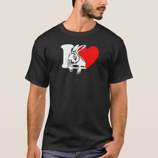 I Heart Rabbits Rabbit Cute Bun Bunbun Bunny Tシャツ (正面)