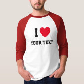 I Heart Red Love Custom Text Tシャツ (正面)