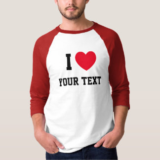 I Heart Red Love Custom Text Tシャツ
