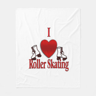 I Heart Roller Skating フリースブランケット