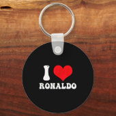 I Heart Ronaldos First Name Groovy D Valentines  キーホルダー (正面)