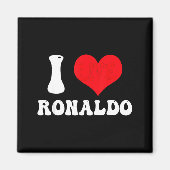 I Heart Ronaldos First Name Groovy D Valentines  マグネット (正面)
