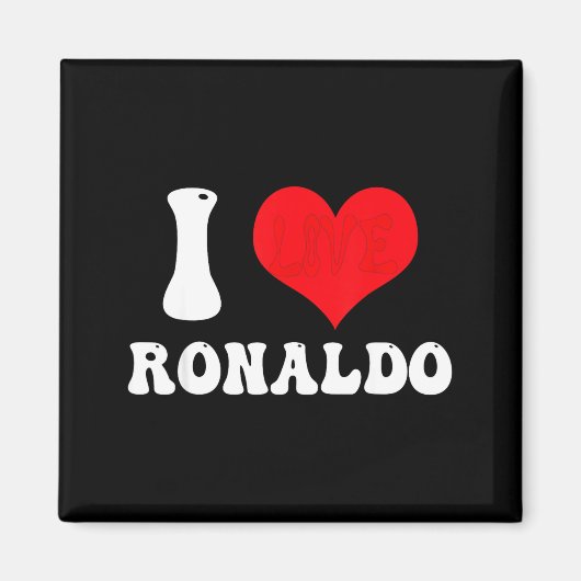 I Heart Ronaldos First Name Groovy D Valentines  マグネット (正面)