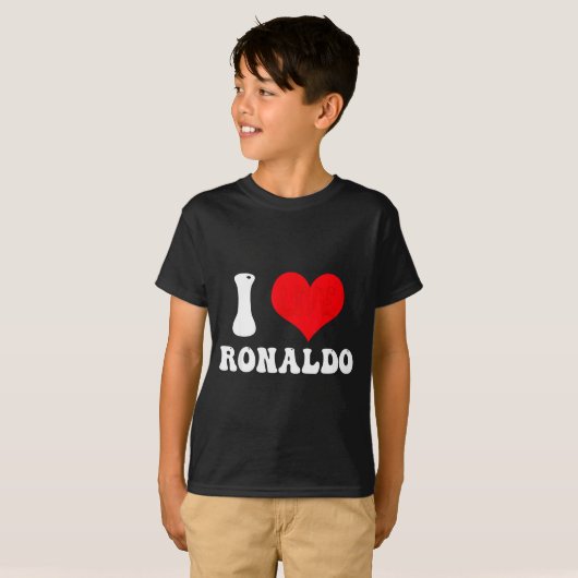 I Heart Ronaldos First Name Groovy D Valentines  Tシャツ (正面フル)