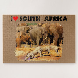 I Heart South Africa warthogs and elephants ジグソーパズル
