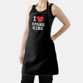 I heart spare ribs black BBQ apron for chef cook エプロン (インサイチュ)