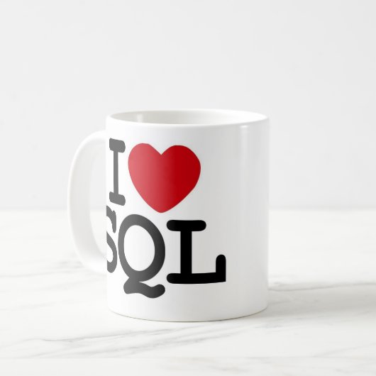 I_heart_SQL コーヒーマグカップ (正面左)
