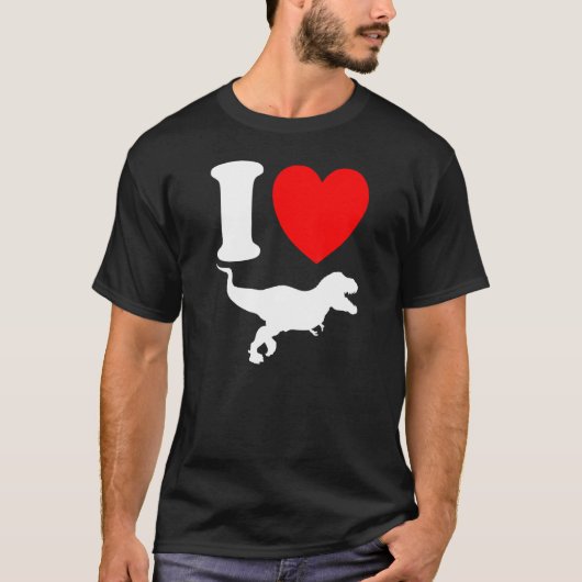 I Heart T Rex   Dinosaur  Tyrannosaurus Rex Love Tシャツ (正面)