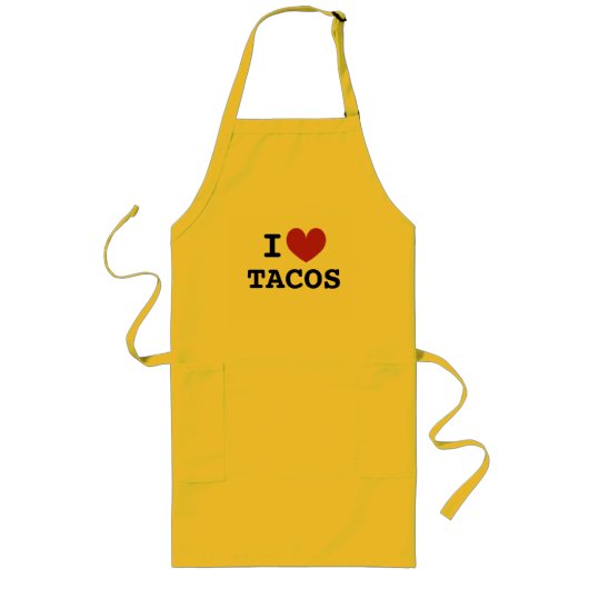 I heart tacos | i love Mexican food custom kitchen ロングエプロン (正面)
