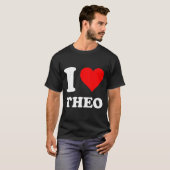 I Heart Theo I Love Theo Red Heart Valentine's Day Tシャツ (正面フル)