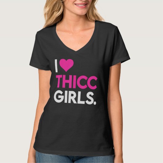 I Heart Thicc Girls  Workout Gym  Fitness Lifting Tシャツ (正面)