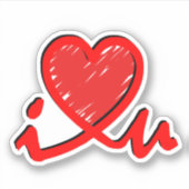 I Heart U - 愛 シール (正面)